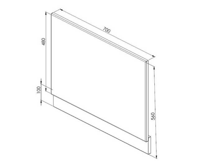 Kartell K-VIT Mouldwood End Bath Panel 700mm - White Gloss (FUR684IM)