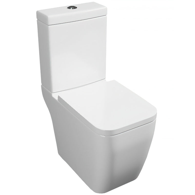 Kartell K-VIT Genoa Square Closed Back Rimless Close Coupled WC Pan - White (GEN002SQ)