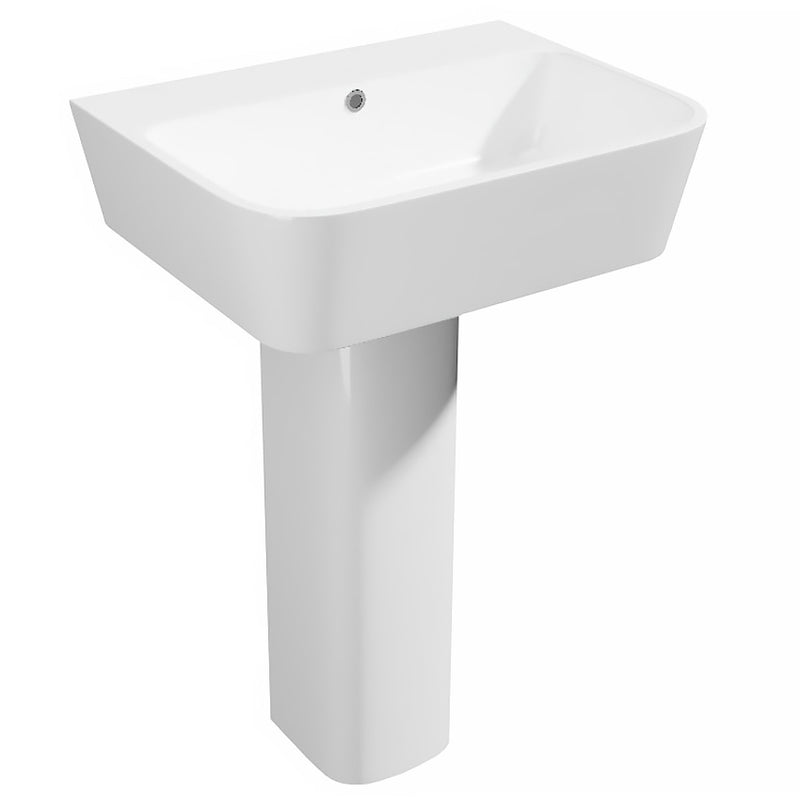Kartell K-VIT Genoa Square 550mm 1 Tap Hole Basin - White (GEN009SQ)