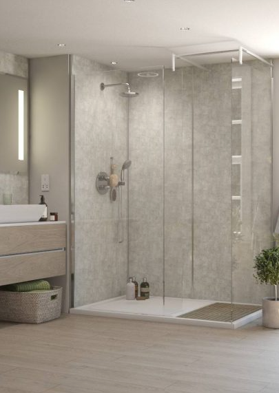 Selkie Allure Collection German Chalk Matte MDF Wet Wall Panel – Square Edge, 2420 x 1200 x 11mm