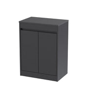 Nuie Havana Floor Standing Counter Top Vanity Unit with Co-ordinating Worktop - Graphite Grey Woodgrain 600mm 2 Door