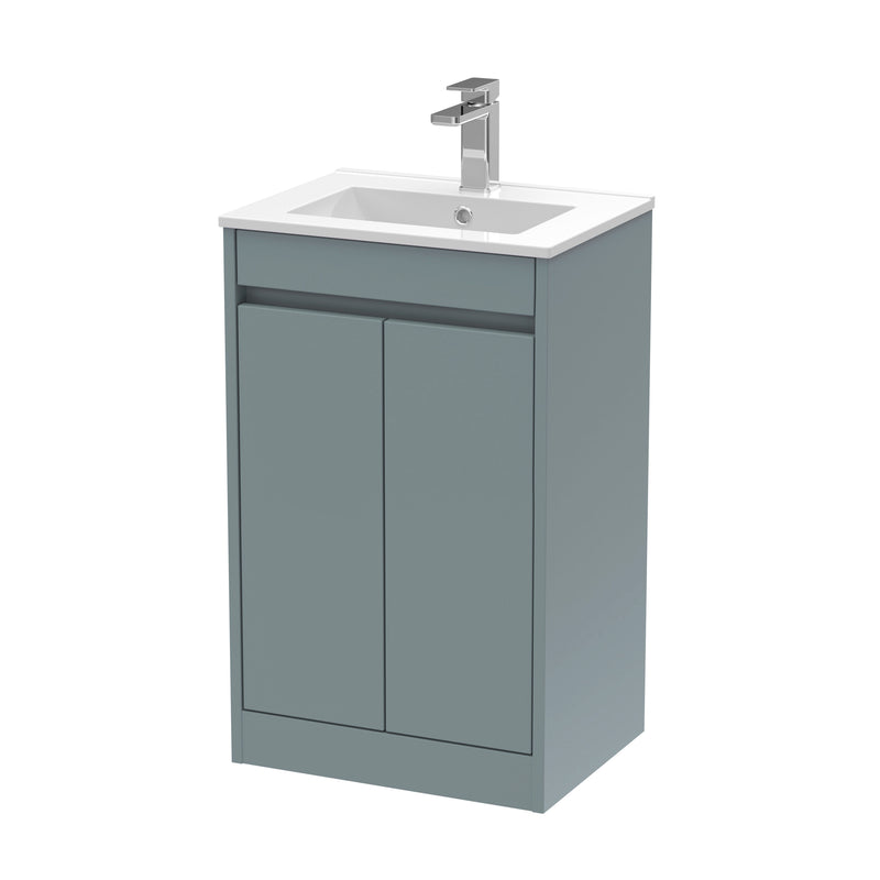 Nuie Havana Floor Standing Vanity Unit with Minimalist Basin - Coastal Grey 500mm