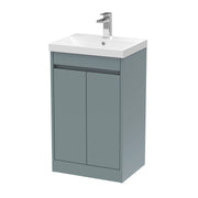 Nuie Havana Floor Standing Vanity Unit with Thin Edge Basin - Coastal Grey 500mm