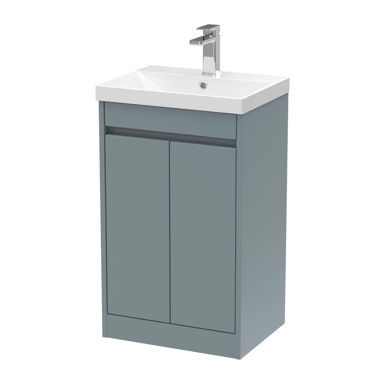Nuie Havana Floor Standing Vanity Unit with Thin Edge Basin - Coastal Grey 500mm