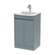 Nuie Havana Floor Standing Vanity Unit with Curved Basin - Coastal Grey 500mm