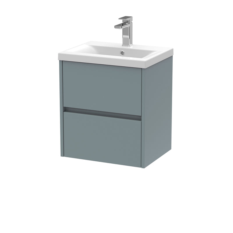 Nuie Havana Wall Hung Vanity Unit with Mid-Edge Basin - Coastal Grey 500mm