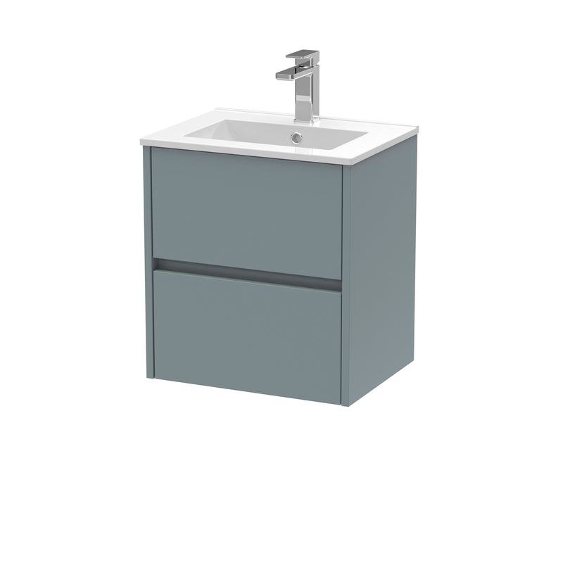 Nuie Havana Wall Hung Vanity Unit with Minimalist Basin - Coastal Grey 500mm