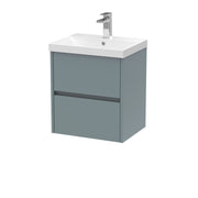 Nuie Havana Wall Hung Vanity Unit with Thin Edge Basin - Coastal Grey 500mm