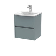 Nuie Havana Wall Hung Vanity Unit with Curved Basin - Coastal Grey 500mm