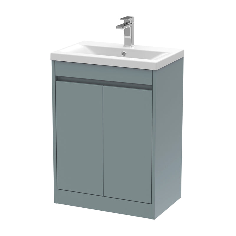 Nuie Havana Floor Standing Vanity Unit with Mid-Edge Basin - Coastal Grey 600mm