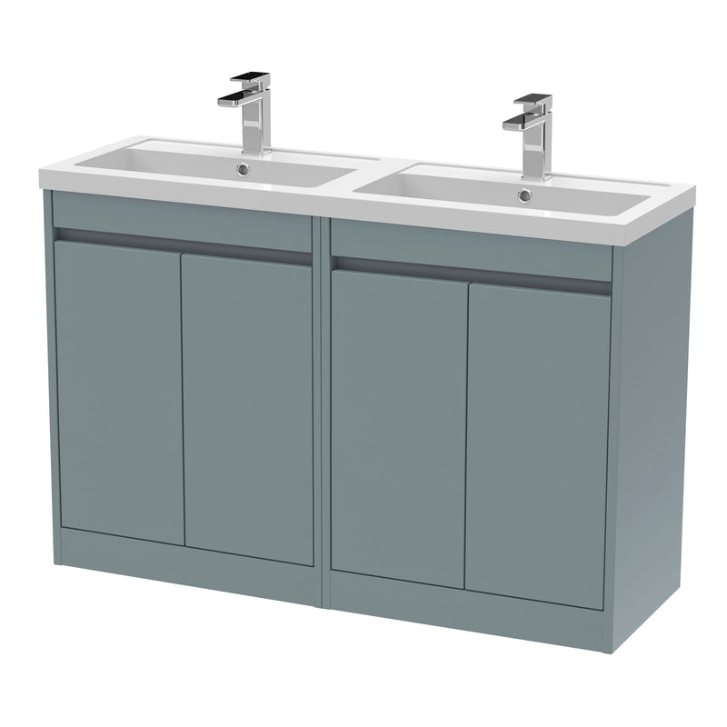Nuie Havana 1200mm Floor Standing Vanity Unit with 2 Tap Hole Basin - Coastal Grey Ceramic