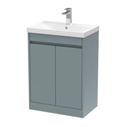 Nuie Havana Floor Standing Vanity Unit with Thin Edge Basin - Coastal Grey 600mm
