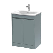 Nuie Havana Floor Standing Vanity Unit with Curved Basin - Coastal Grey 600mm