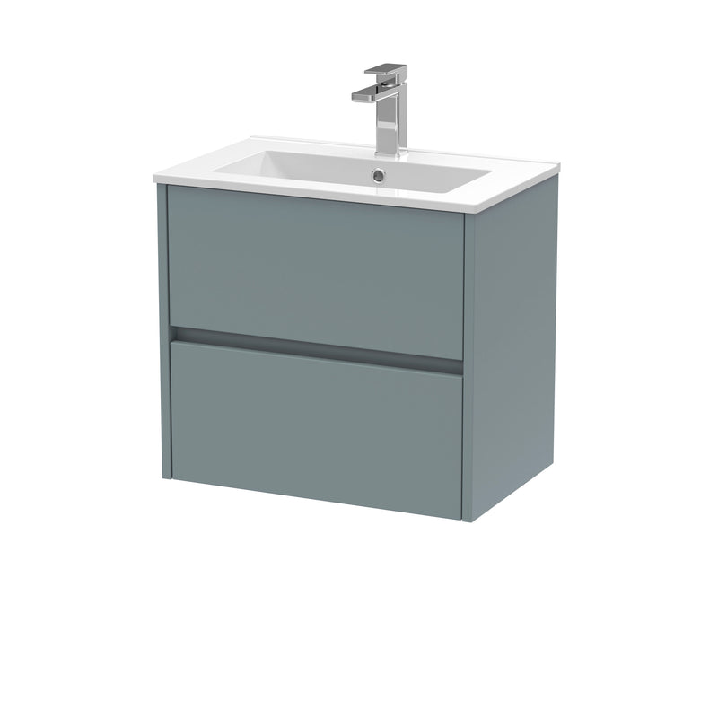 Nuie Havana Wall Hung Vanity Unit with Minimalist Basin - Coastal Grey 600mm