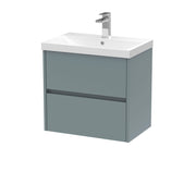 Nuie Havana Wall Hung Vanity Unit with Thin Edge Basin - Coastal Grey 600mm