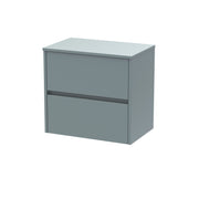 Nuie Havana Wall Hung Counter Top Vanity Unit with Co-ordinating Worktop - Coastal Grey 600mm 2 Drawer