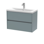 Nuie Havana Wall Hung Vanity Unit with Mid-Edge Basin - Coastal Grey 800mm