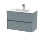 Nuie Havana Wall Hung Vanity Unit with Minimalist Basin - Coastal Grey 800mm