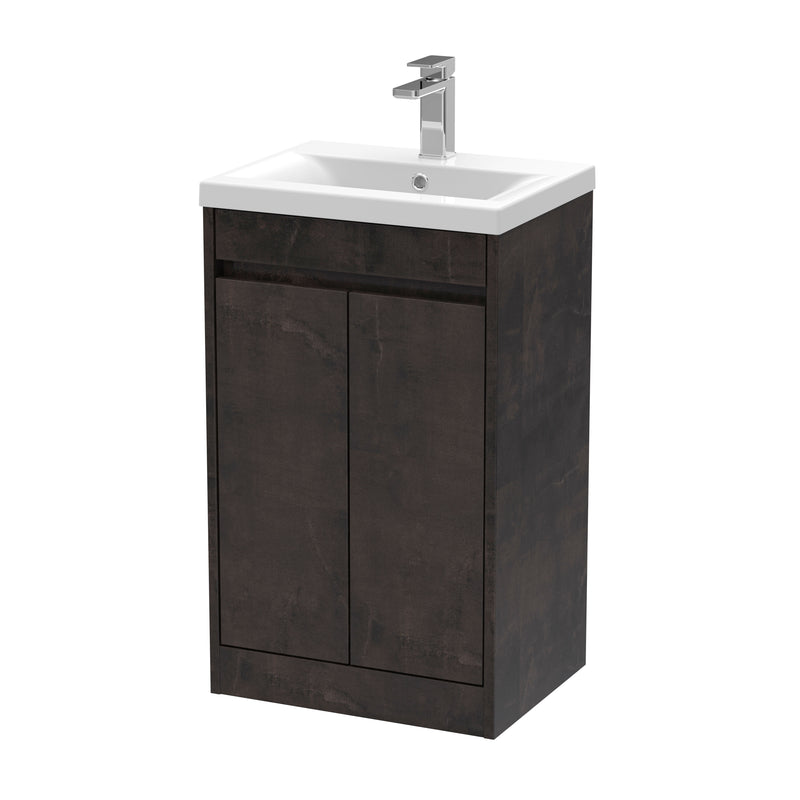 Nuie Havana Floor Standing Vanity Unit with Mid-Edge Basin - Metallic Slate 500mm