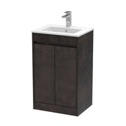Nuie Havana Floor Standing Vanity Unit with Minimalist Basin - Metallic Slate 500mm