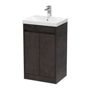 Nuie Havana Floor Standing Vanity Unit with Thin Edge Basin - Metallic Slate 500mm