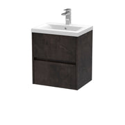 Nuie Havana Wall Hung Vanity Unit with Mid-Edge Basin - Metallic Slate 500mm
