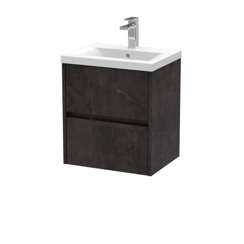 Nuie Havana Wall Hung Vanity Unit with Mid-Edge Basin - Metallic Slate 500mm