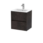 Nuie Havana Wall Hung Vanity Unit with Minimalist Basin - Metallic Slate 500mm