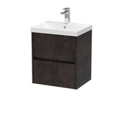 Nuie Havana Wall Hung Vanity Unit with Thin Edge Basin - Metallic Slate 500mm