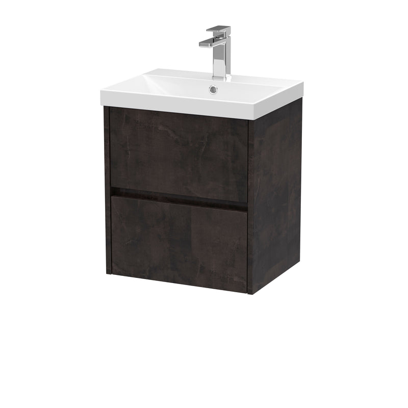 Nuie Havana Wall Hung Vanity Unit with Thin Edge Basin - Metallic Slate 500mm