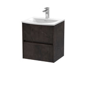 Nuie Havana Wall Hung Vanity Unit with Curved Basin - Metallic Slate 500mm