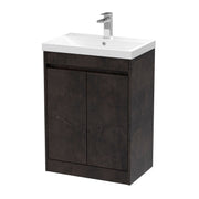 Nuie Havana Floor Standing Vanity Unit with Thin Edge Basin - Metallic Slate 600mm
