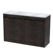 Nuie Havana Floor Standing Counter Top Vanity Unit with Bellato Grey Worktop - Metallic Slate 1200mm 4 Door