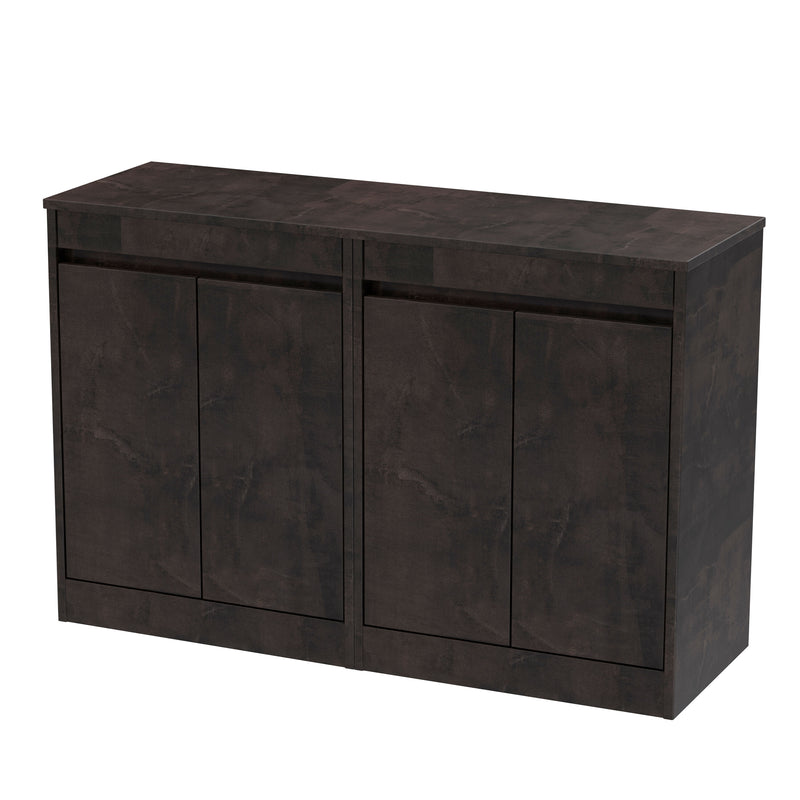 Nuie Havana Floor Standing Counter Top Vanity Unit with Co-ordinating Worktop - Metallic Slate 1200mm 4 Door