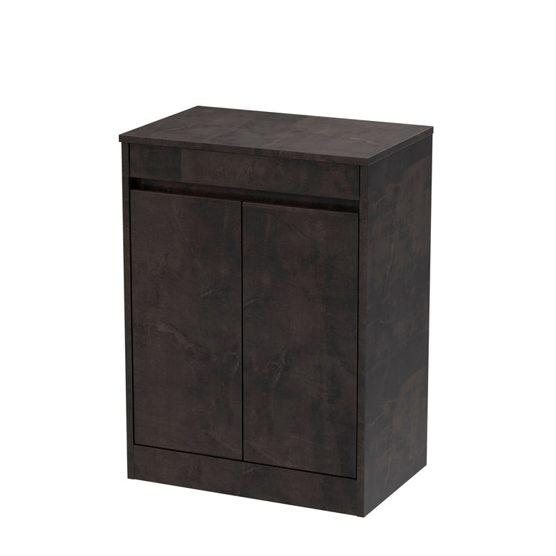 Nuie Havana Floor Standing Counter Top Vanity Unit with Co-ordinating Worktop - Metallic Slate 600mm 2 Door