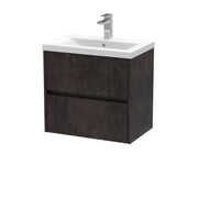 Nuie Havana Wall Hung Vanity Unit with Mid-Edge Basin - Metallic Slate 600mm