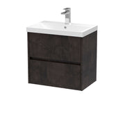 Nuie Havana Wall Hung Vanity Unit with Thin Edge Basin - Metallic Slate 600mm