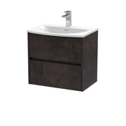 Nuie Havana Wall Hung Vanity Unit with Curved Basin - Metallic Slate 600mm