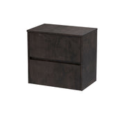Nuie Havana Wall Hung Counter Top Vanity Unit with Co-ordinating Worktop - Metallic Slate 600mm 2 Drawer