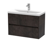 Nuie Havana Wall Hung Vanity Unit with Mid-Edge Basin - Metallic Slate 800mm