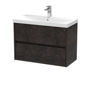 Nuie Havana Wall Hung Vanity Unit with Thin Edge Basin - Metallic Slate 800mm