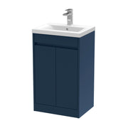 Nuie Havana Floor Standing Vanity Unit with Mid-Edge Basin - Indigo Blue 500mm