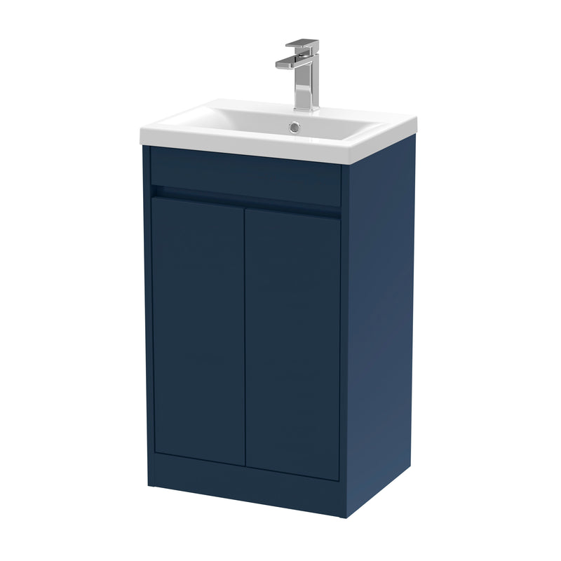 Nuie Havana Floor Standing Vanity Unit with Mid-Edge Basin - Indigo Blue 500mm