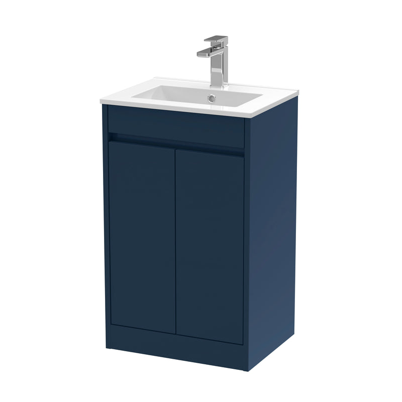 Nuie Havana Floor Standing Vanity Unit with Minimalist Basin - Indigo Blue 500mm