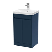 Nuie Havana Floor Standing Vanity Unit with Thin Edge Basin - Indigo Blue 500mm
