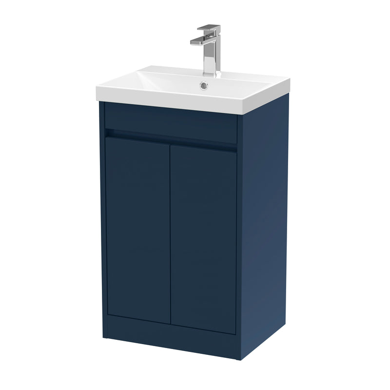 Nuie Havana Floor Standing Vanity Unit with Thin Edge Basin - Indigo Blue 500mm