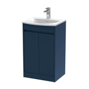 Nuie Havana Floor Standing Vanity Unit with Curved Basin - Indigo Blue 500mm