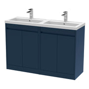 Nuie Havana 1200mm Floor Standing Vanity Unit with 2 Tap Hole Basin - Indigo Blue Ceramic