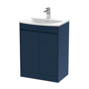 Nuie Havana Floor Standing Vanity Unit with Curved Basin - Indigo Blue 600mm