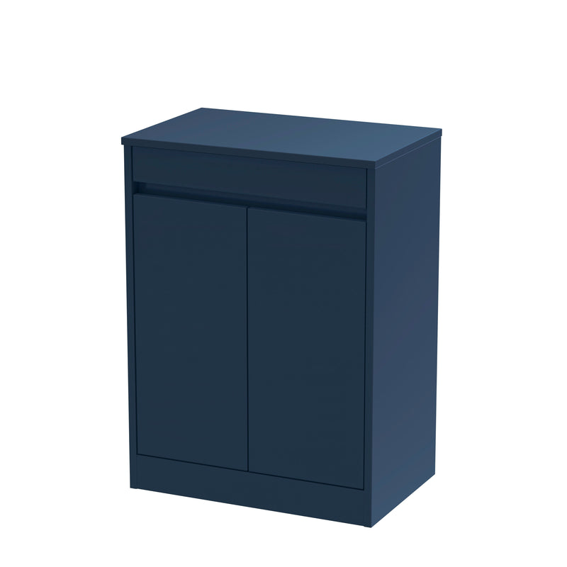 Nuie Havana Floor Standing Counter Top Vanity Unit with Co-ordinating Worktop - Indigo Blue 600mm 2 Door